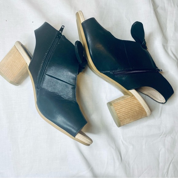 Chic Black Open-Toe Ankle Booties by Good Choice - Picture 9 of 11